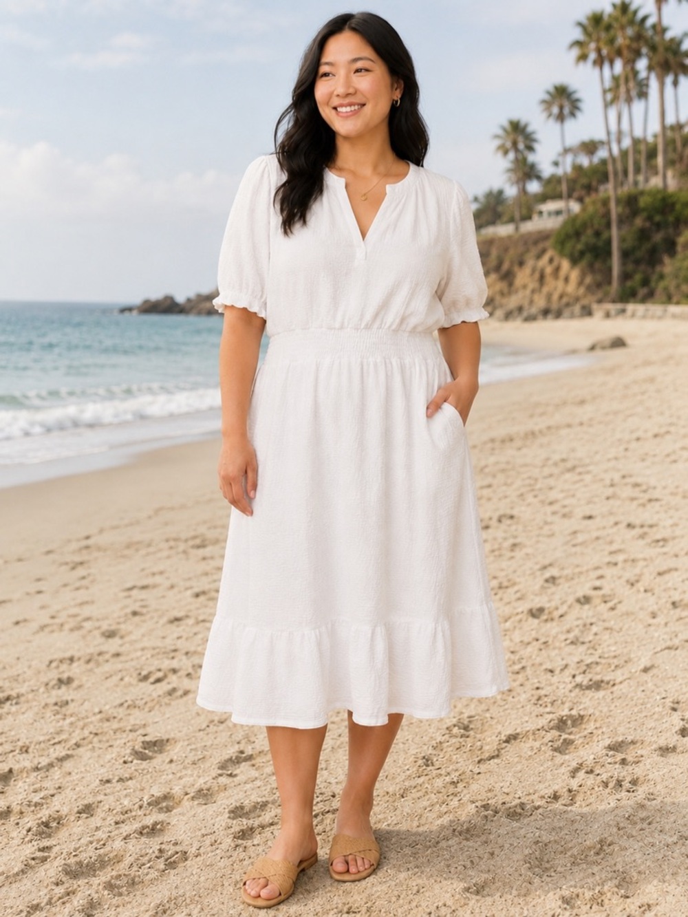 Joie White Midi Dress
